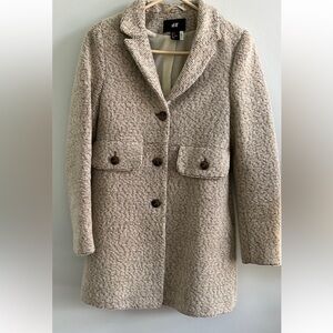 H&M Cream Tweed Pea Coat